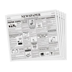 Wachspapier fettdicht "Periodico" für Burger 28x31cm (1.000 Stück)