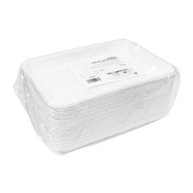 Weißes Zuckerrohr-Tablett 22,5x16cm (50 Stück)