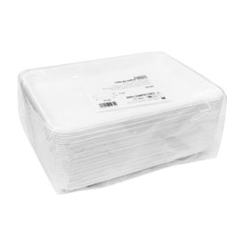 Weißes Zuckerrohr-Tablett 24,5x17,5cm (500 Stück)