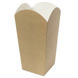 Medium Popcorn Box Kraft 90g 7,8x10,5x18cm (25 Stück)