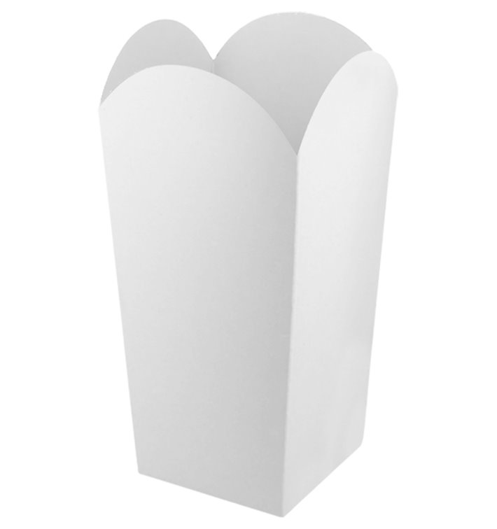 Kleine Popcorn Box weiß 45gr 6,5x8,5x15cm (25 Stück)