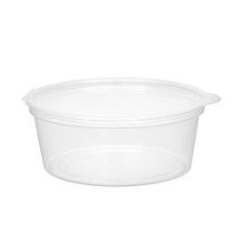 Transparente Dressingbecher mit Klappdeckel Rund APET 80ml (450 Stück)