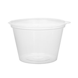Transparente Dressingbecher mit Klappdeckel Rund APET 125ml (405 Stück)