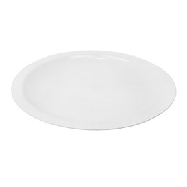 Wiederverwendbare harte Teller Flach Weiß "Round" PP Ø18,5cm (25 Stück)