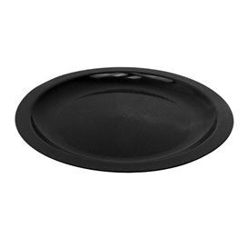 Wiederverwendbare harte Teller Flach Schwarz "Round" PP Ø18,5cm (600 Stück)