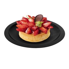 Wiederverwendbare harte Teller Flach Schwarz "Round" PP Ø18,5cm (25 Stück)