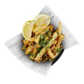 Wachspapier fettdicht "Periodico" für Burger 28x31cm (1.000 Stück)