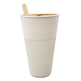 Langlebiger Wiederverwendbarer Becher PP Creme 470ml Ø9,6cm (5 Stück)