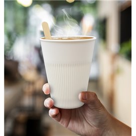 Langlebiger Wiederverwendbarer Becher PP Creme 355ml Ø9,6cm (100 Stück)