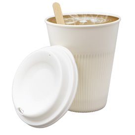 Wiederverwendbarer Deckel PP Creme für Becher Ø9,6cm (100 Stück)