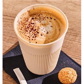 Langlebiger Wiederverwendbarer Becher PP Creme 355ml Ø9,6cm (5 Stück)