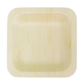 Quadratischer Holzteller 9x9cm (25 Stück)