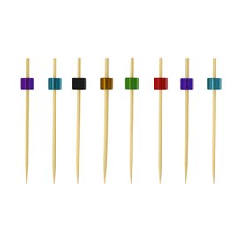 Bambus Spieß Würfel Farben 7cm (100 Stück)