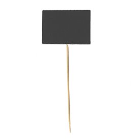 Bambus-Spieße mit Schiefer 6,3x3,8cm (100 Stück)