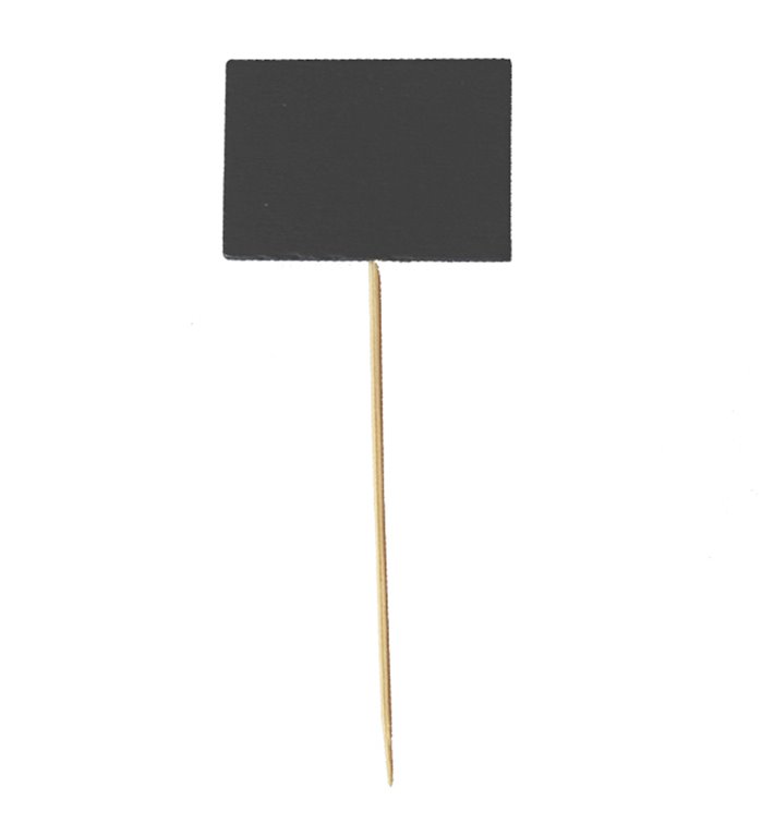 Bambus-Spieße mit Schiefer 6,3x3,8cm (100 Stück) Bambus-Spieße mit Schiefer 6,3x3,8cm (100 Stück)