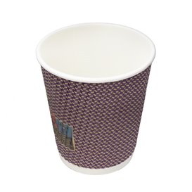 Biologischer Kaffeebecher aus Wellpappe 9Oz/270ml Ø8cm (1050 Stück)