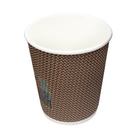 Biologischer Kaffeebecher aus Wellpappe 9Oz/270ml Ø8cm (25 Stück)