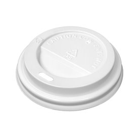 Weißer Deckel mit Loch für Pappbecher 4Oz/120ml Ø6,2cm (50 Stück)