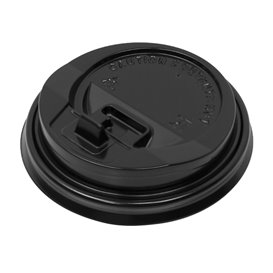 Deckel mit Bohrung für Becher 7Oz Schwarz Ø7,2cm (50 Stück)