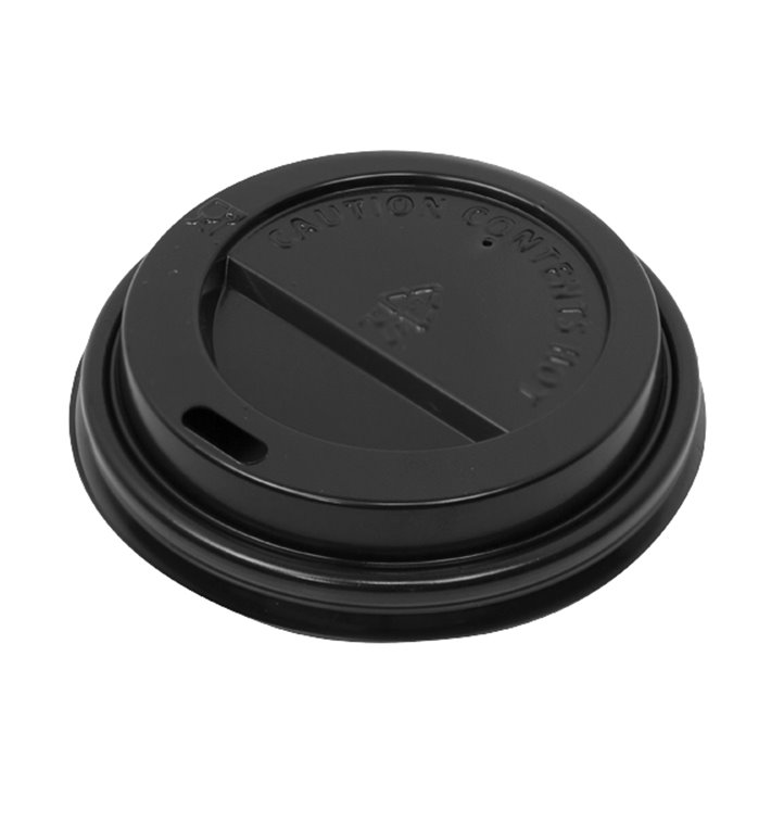 Deckel mit Bohrung für Becher 7Oz Schwarz Ø7,2cm (50 Stück) Deckel mit Bohrung für Becher 7Oz Schwarz Ø7,2cm (50 Stück)