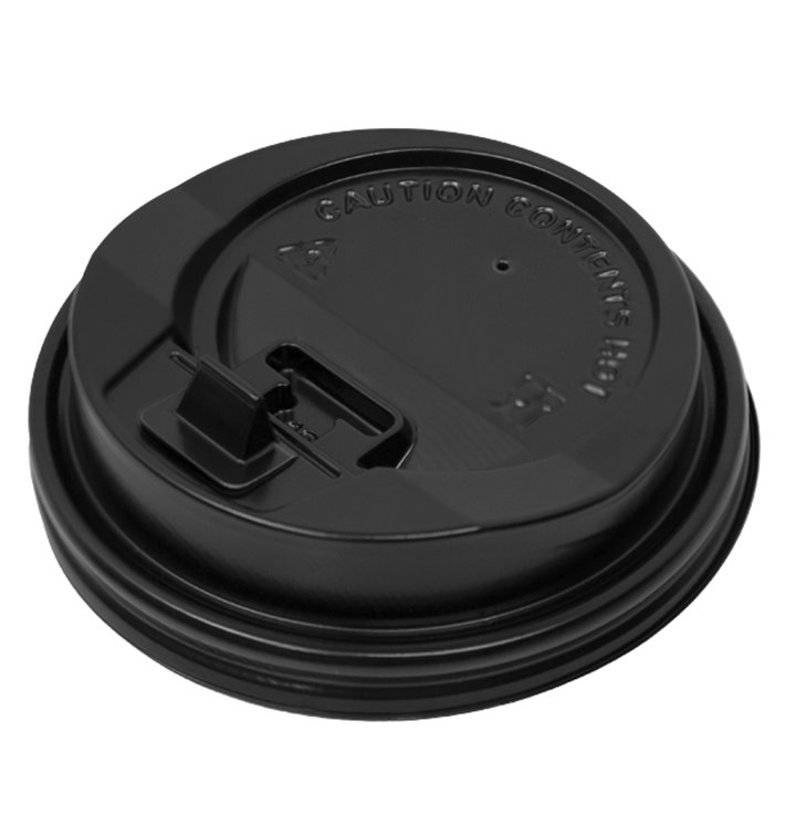 Deckel Schwarz für Becher 8, 9, 12 Oz Ø8,0cm (50 Stück)