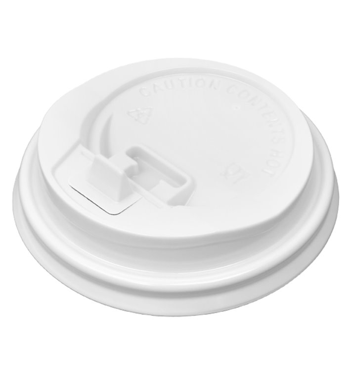 Deckel mit Bohrung für Becher 7Oz Weiß Ø7,2cm (50 Stück) Deckel mit Bohrung für Becher 7Oz Weiß Ø7,2cm (50 Stück)
