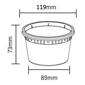 Plastikbehälter aus PP “Deli Range” Transparent met Deckel 480ml (40 Stück)
