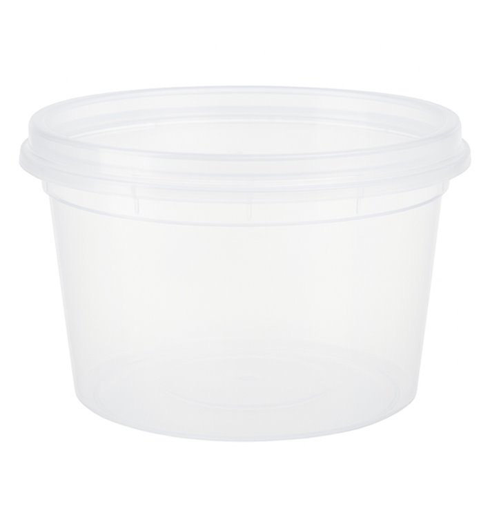 Plastikbehälter aus PP “Deli Range” Transparent met Deckel 480ml (40 Stück)