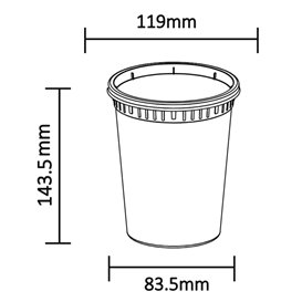 Plastikbehälter aus PP “Deli Range” Transparent met Deckel 960ml (40 Stück)