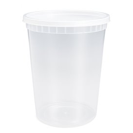 Plastikbehälter aus PP “Deli Range” Transparent met Deckel 960ml (240 Stück)