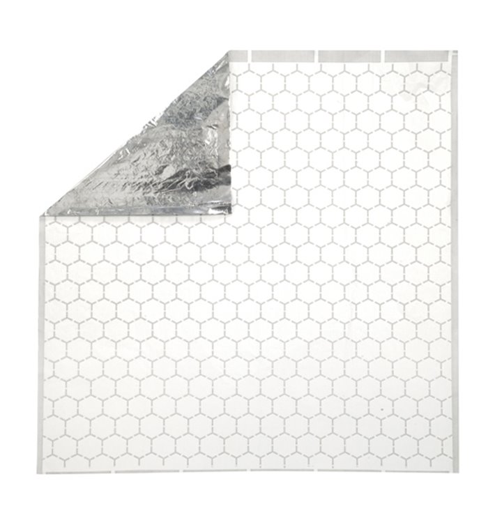 Papier d'Aluminium Sulfurisé Argenté 35*35cm (500 Uds) Papier d'Aluminium Sulfurisé Argenté 35*35cm (500 Uds)