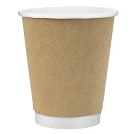 Kaffeebecher aus Doppelwandig Glatt Kraft 8Oz/240ml Ø8cm (500 Stück)