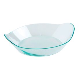 Wiederverwendbare Servierschüssel aus Plastik Gewellt Flach "Water Green" 36ml (12 Stück)