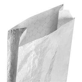 Papiertüten d'Aluminium Sulfurisé Argenté 26+5x10,3cm (250 Uds)