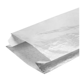 Papiertüten d'Aluminium Sulfurisé Argenté 26+5x10,3cm (250 Uds)