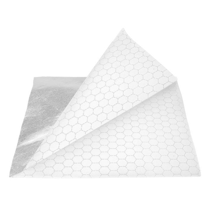 Burgerpapier fettdicht offen 2S Silber 2L 16x16cm (4000 Uds) Burgerpapier fettdicht offen 2S Silber 2L 16x16cm (4000 Uds)