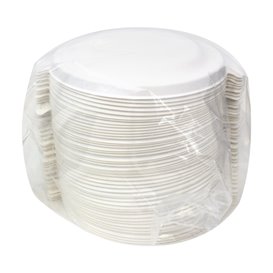 Deckel aus Zuckerrohr Weiß für Schüssel 470ml (50 Stück)