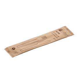 Besteckset aus Kraftpapier Messer und Gabel (50 Stück)