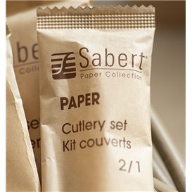 Besteckset aus Kraftpapier Messer und Gabel (50 Stück)