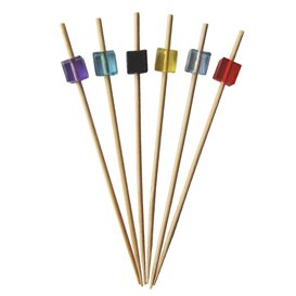 Bambus Spieß Würfel Farben 7cm (1.200 Stück)