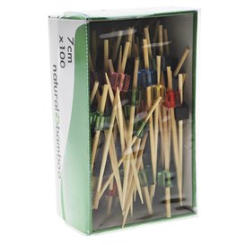 Bambus Spieß Würfel Farben 7cm (100 Stück)