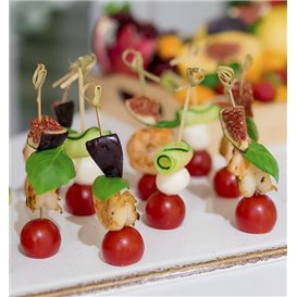 Natürliche Fingerfood-Spieße aus Bambus "Knoten" 15cm (10.000 Stück)