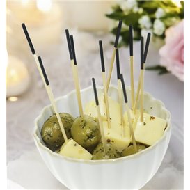 Bambusspieß Schwarze Spitze 7cm (300 Stück)