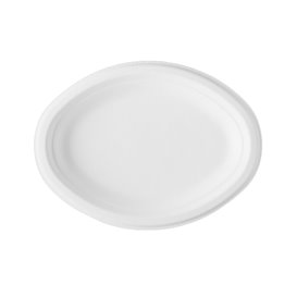 Tablett Zuckerrohr Bagasse Weiß 25,4x17,5cm (500 Stück)