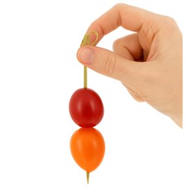Natürliche Fingerfood-Spieße aus Bambus "Knoten" 10cm (50 Stück)