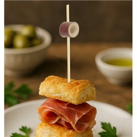 Bambusspieß mit Rotem Ring 12cm (1000 Stück)