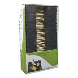 Bambus-Spieße mit Schiefer 6,3x3,8cm (100 Stück)