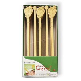 Getränkrührer aus Bambus Erdbeere 14cm (600 Stück)