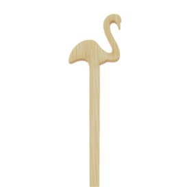 Bambus Getränkrührer Flamingo Rosa 14cm (50 Stück)