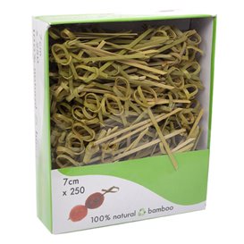 Natürliche Fingerfood-Spieße aus Bambus "Knoten" 10cm (250 Stück)